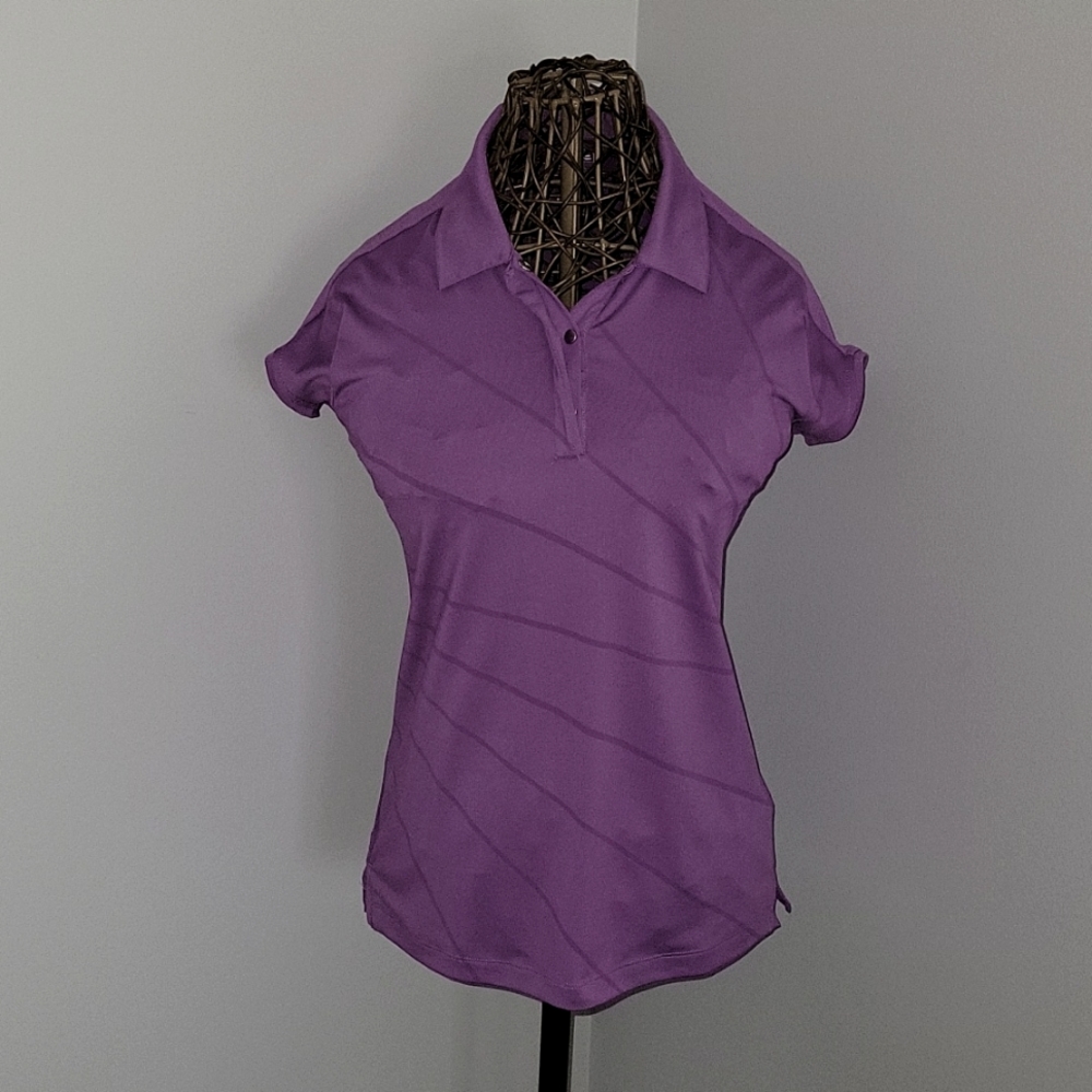 adidas golf climalite collar 3 snap shirt womens size S NWOT